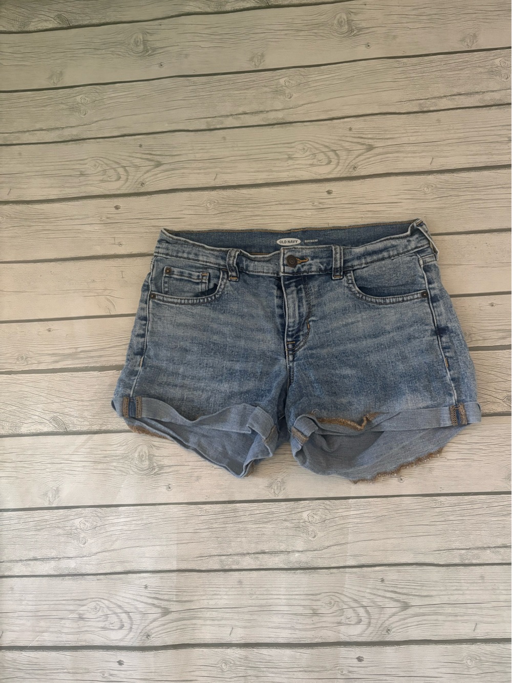 Old Navy Light Blue Denim Roll-Cuff Jean Shorts